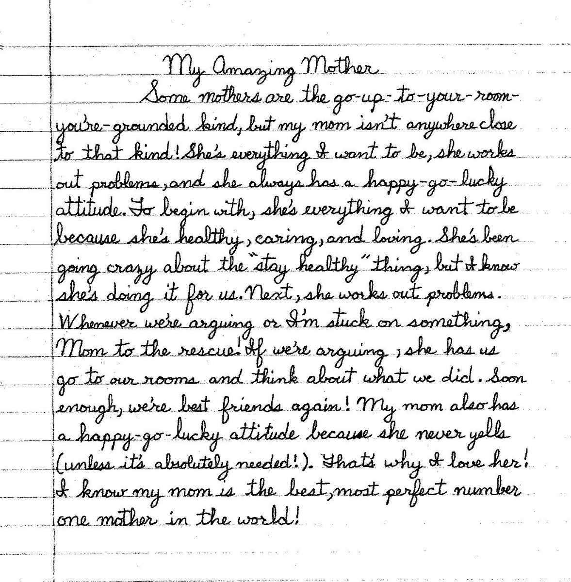 Personal narrative essay about mother